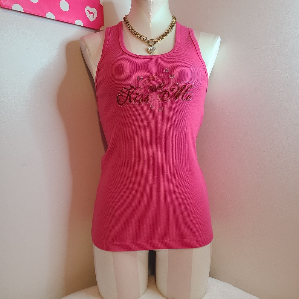 VTG VS Sexy Little Things 100% Cotton Bling Graphic Tank Size Lg - Picture 2 of 7
